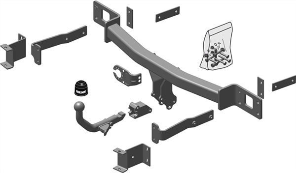 BRINK | Detachable European Towbar | Mercedes-Benz E-Class W211 Sedan 2002–2009 | BR-389300