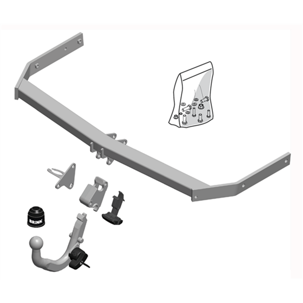 BRINK | Detachable European Towbar | Audi A3 8P 8V 8Y Volkswagen Golf MK6 MK7 MK8 2008–On | BR-515100