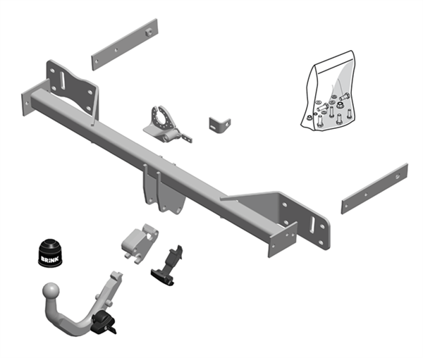 BRINK | European Diagonal Detachable Towbar | MERCEDES-BENZ A-CLASS W176 B-CLASS W242 W246 2011–2018 | BR-552200