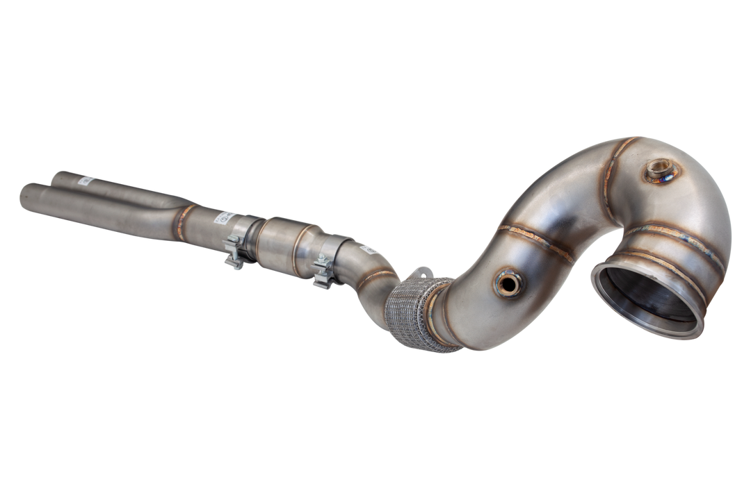 XForce | 4" to 3" Turbo Downpipe & High-Flow Cat | Audi RS3 8V & TT RS FV | ESRS317KITB