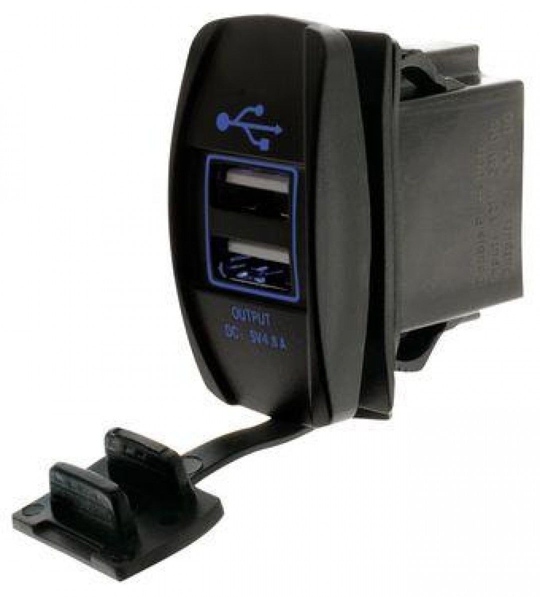 Hulk 4X4 - SWITCH SIZE DUAL USB 4.8a TOTAL 2.4a EACH PORT BLUE LED