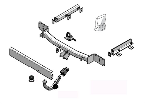BRINK | Diagonal Detachable European Towbar | Mercedes-Benz C-Class W202 W203 W204 2000–2014 | BR-432700