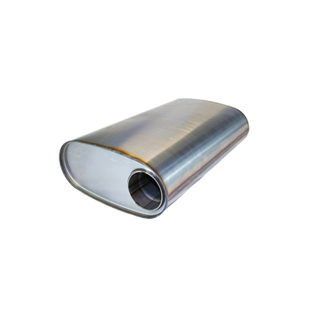 REDBACK | 3" ID Tri-Flow Performance Muffler 11"x6" Oval 18" Long 409 Stainless | H843N-409