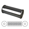 Redback - 5" Round Resonator Straight Through 3" Inlet/Outlet 12"x5"x5" Round 304 Polished Stainless Steel
