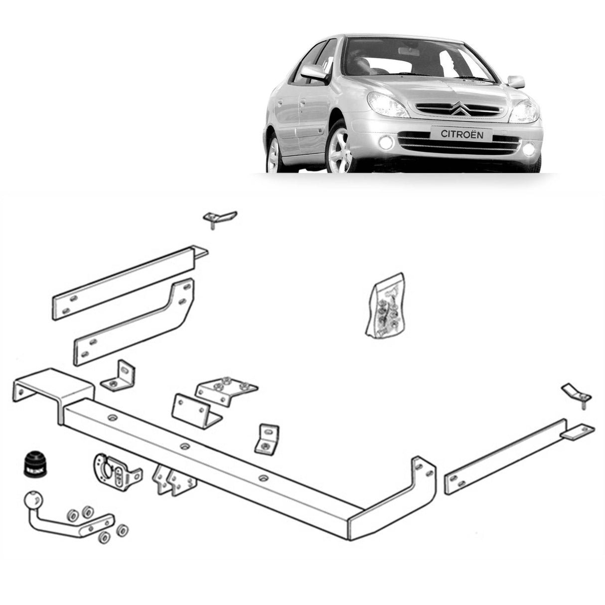 Brink | Fixed European Towbar | Citroen Xsara N0 N1 Hatchback Coupe 1997–2005 | BR-287300