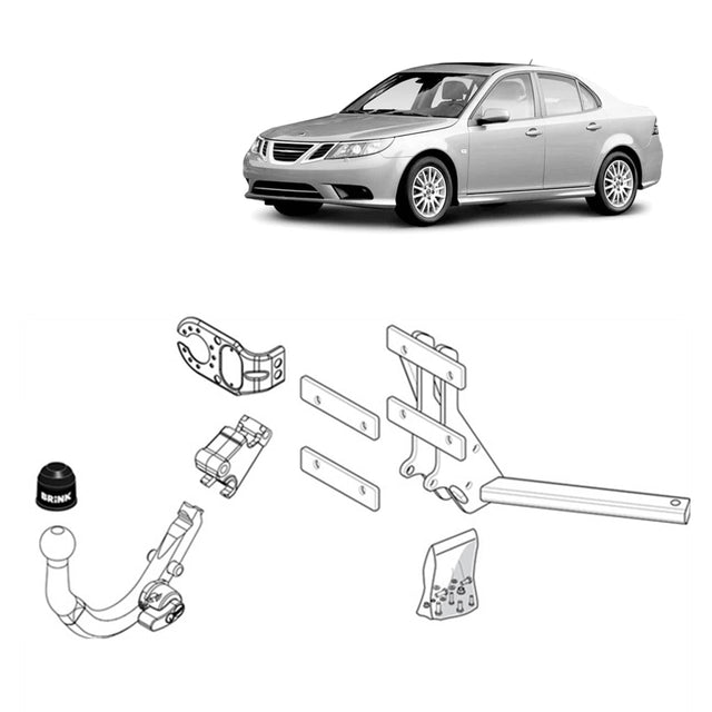 Brink | Diagonal Detachable European Towbar | Saab 9-3 Sedan YS3F 2002–2015 | BR-427500