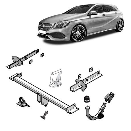 Brink | Diagonal Detachable European Towbar | Mercedes-Benz A-Class B-Class 2004–2018 | BR-443100