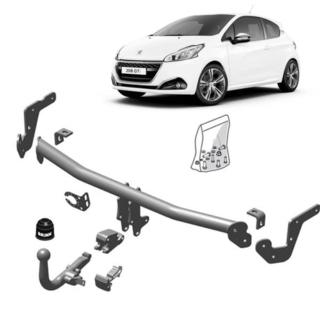 BRINK | European Diagonal Detachable Towbar | PEUGEOT 208 Hatchback UB, UJ, UP, UW, CA, CC 2012–ON | BR-556100