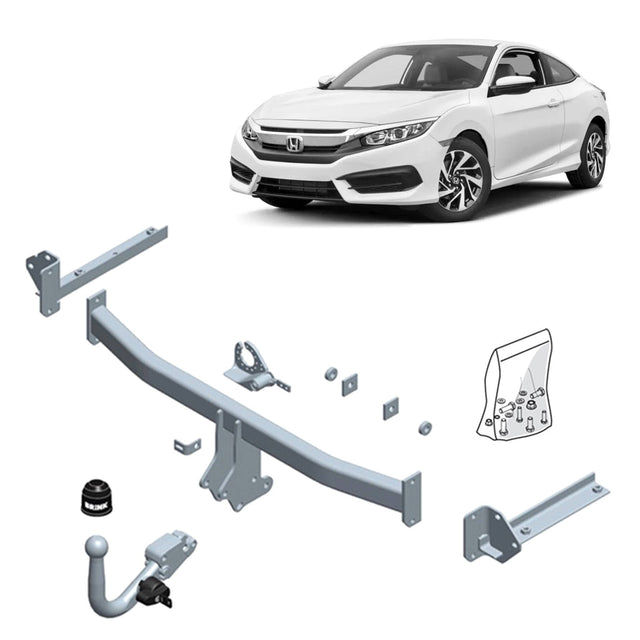 BRINK | European Diagonal Detachable Towbar | Honda Civic Hatchback FK 2012–2017 | BR-558100