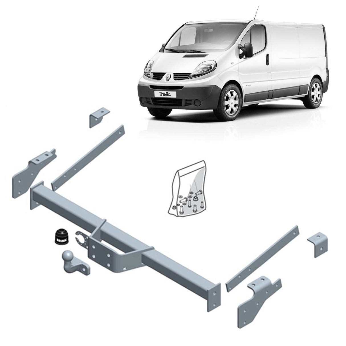 BRINK | European Fixed 2-Bolt Flange Towbar | Renault Trafic X82 X83 2001–ON | BR-560100