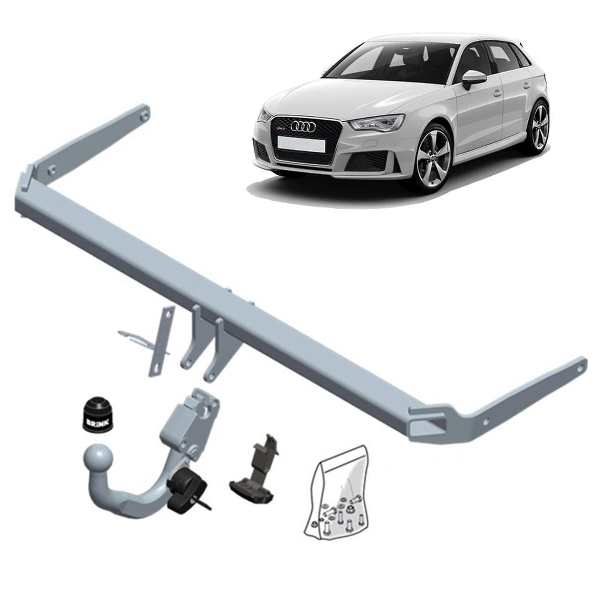 BRINK | European Diagonal Detachable Towbar | Audi A3 RS3 8V 2012–2016 | BR-570900