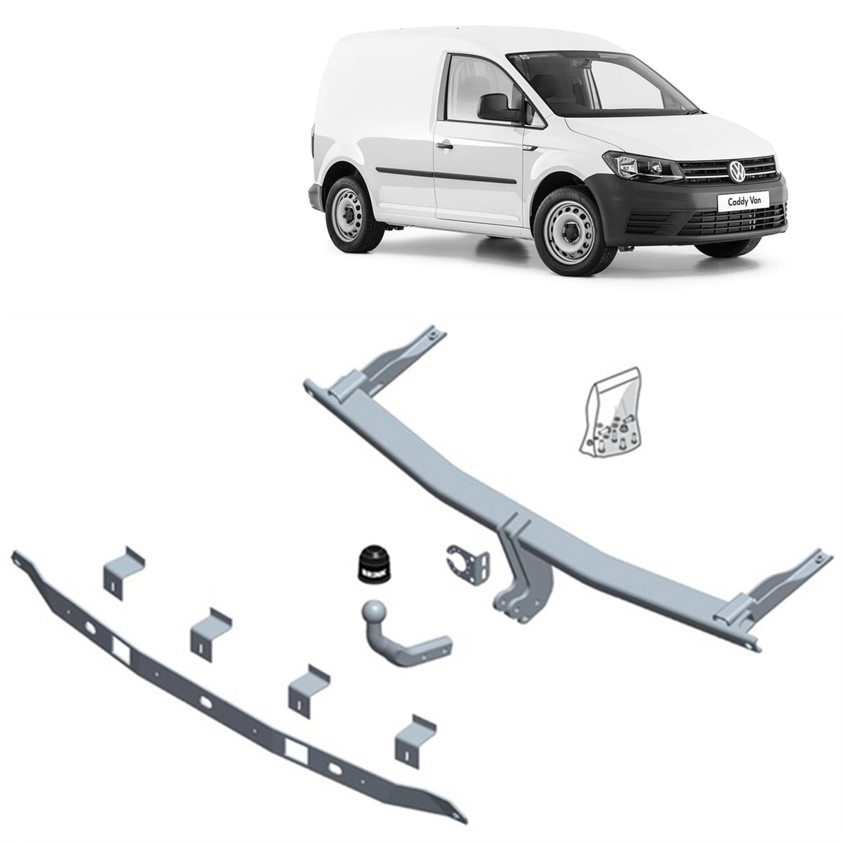 BRINK | European Fixed 2-Bolt Towbar | VW Caddy Van & Wagon 2004–2015 | BR-577000