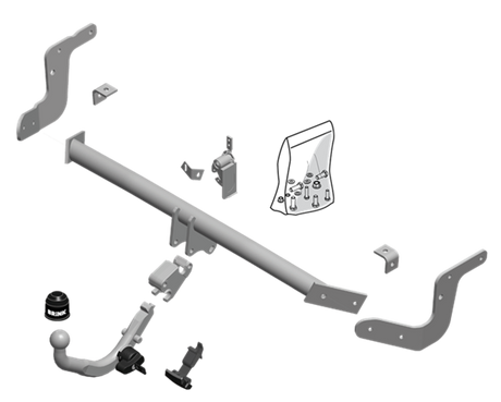 BRINK | European Diagonal Detachable Towbar | Peugeot 2008 2013–2019 | BR-578100