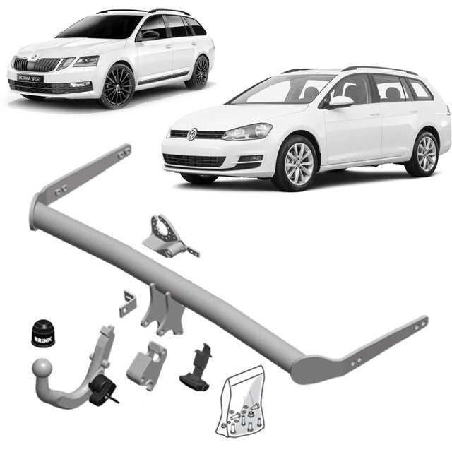 BRINK | European Diagonal Detachable Towbar | VW Golf & Skoda Octavia 2009–2021+ | BR-586600