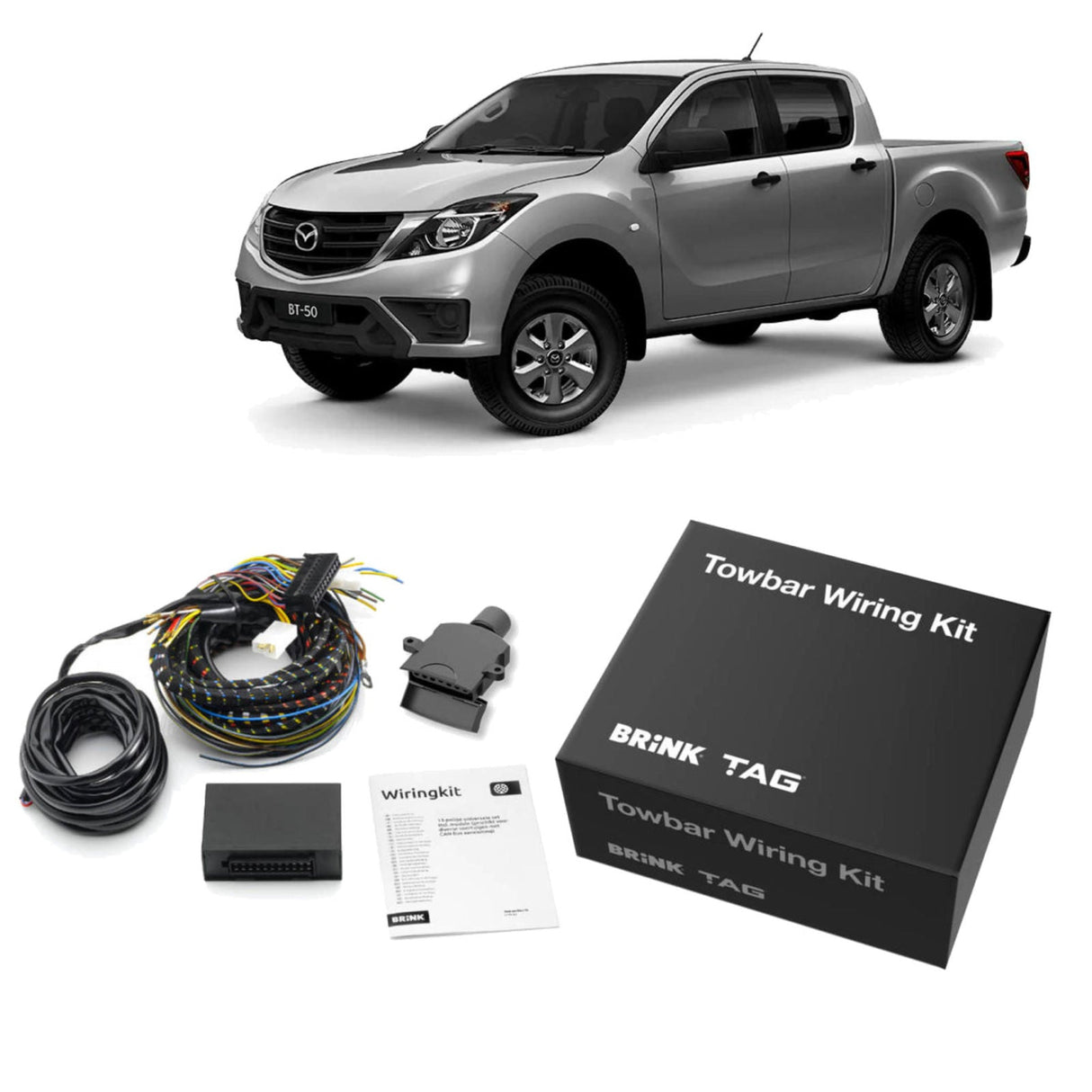 TAG | Heavy Duty Towbar 3-Piece & Direct Fit Wiring Kit | Mazda BT-50 UP UR Styleside Tub 2011–2020 | T7F704-K103