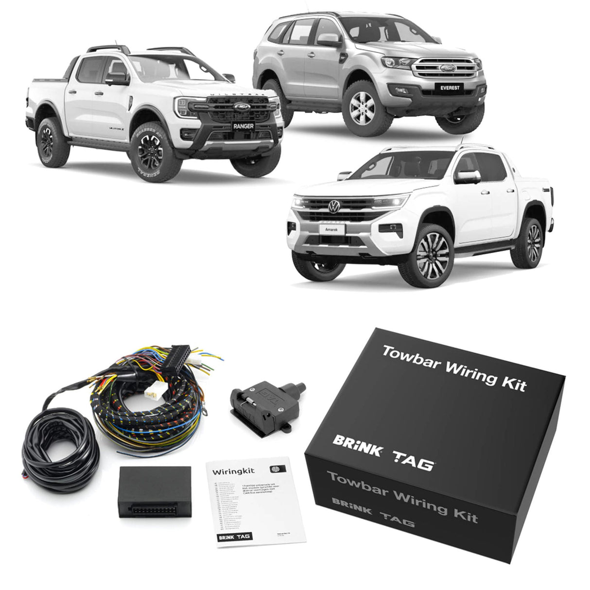 TAG | Heavy Duty Towbar & Direct Fit CAN-Bus Wiring Kit | Ranger & Amarok Cab Chassis PY, NF 2022–On | T4F842-K101