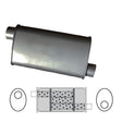 Redback - 1 3/4" Triflow Universal Muffler Offset/Offset 305x203x89mm Oval Aluminised Steel