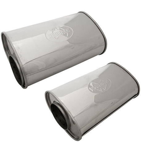 Redback - 4" Universal Muffler Offset/Centre 14"x9"x5" Oval 304 Stainless