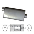 Redback - 2" Universal Muffler Offset/Centre 14x8x5 Oval Aluminised