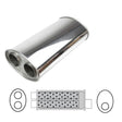 Redback - Redback - 2.5" Dual Muffler O/O 14"x8"x5" Oval 409 Stainless Steel