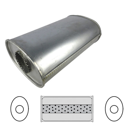 Redback - 3" Megaflow Muffler Centre/Centre 10"x8"x5" Oval Aluminised