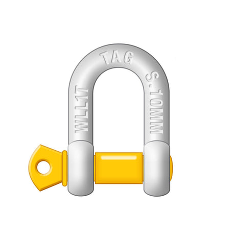 TAG | 10mm D-Shackle 1000kg Carbon Steel Galvanised | DSG010