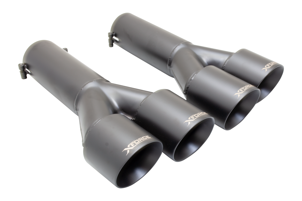 XForce | 3" Inlet Black Quad Tips | Holden Commodore VE VF V8 Sedan 2006–2017 | ES-VE36-BLACKTIPS