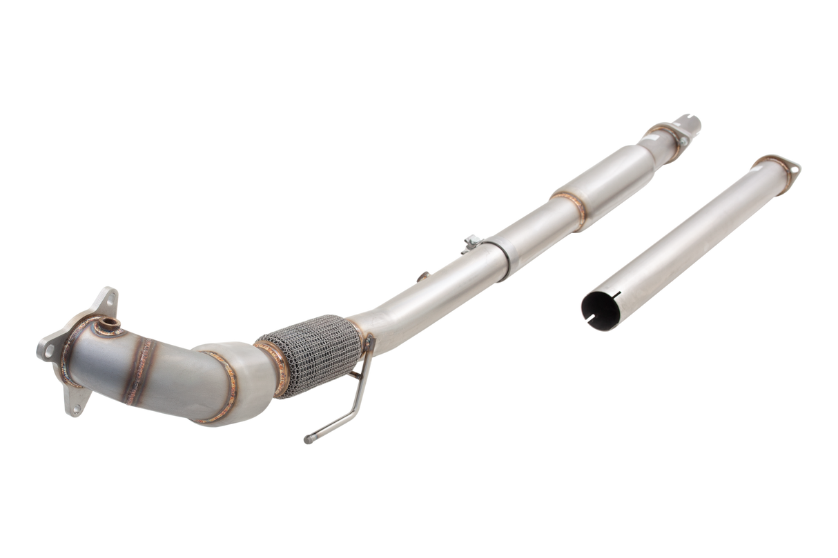 XForce | 3" Stainless Steel Downpipe High Flow Cat | VW Golf GTI MK5 MK6 2.0T 2005–2013 | ES-VW06-KITB
