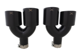 XForce | Black Quad 4.5" Staggered Exhaust Tips | VW Golf R MK8 MK8.5 2021–2026 | ESMQB45TIPSK