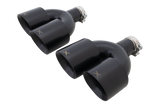 XForce | Black Quad 4.5" Staggered Exhaust Tips | VW Golf R MK8 MK8.5 2021–2026 | ESMQB45TIPSK
