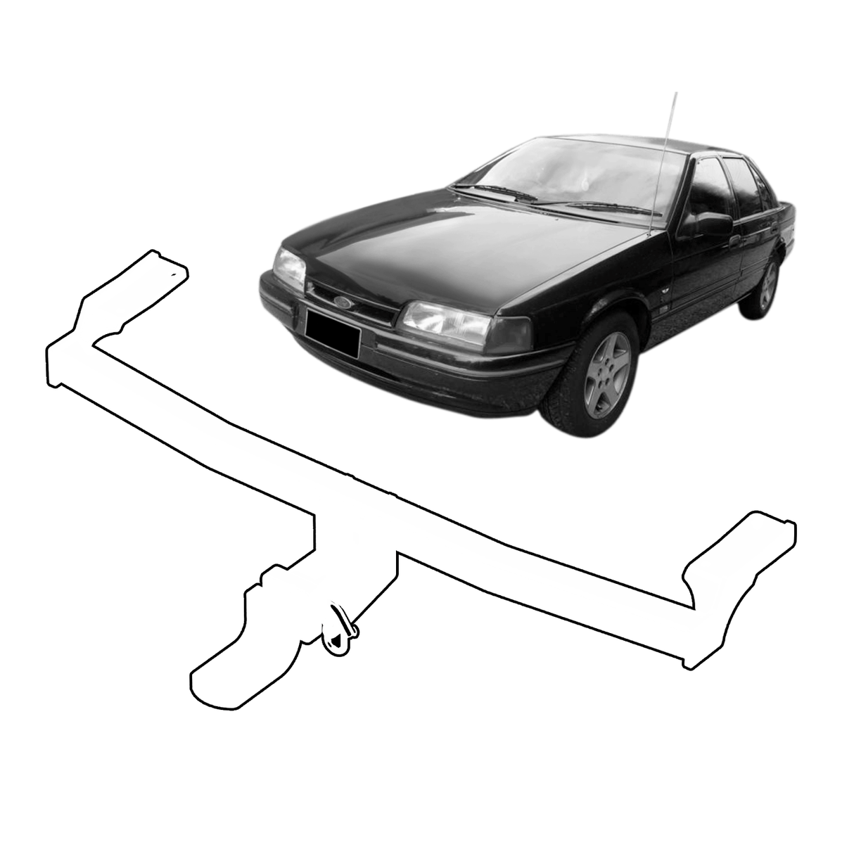 BTA Towbar - Ford Falcon EA/ED Sedan (2/1988 – 1994) - Light Duty 1250kg Capacity