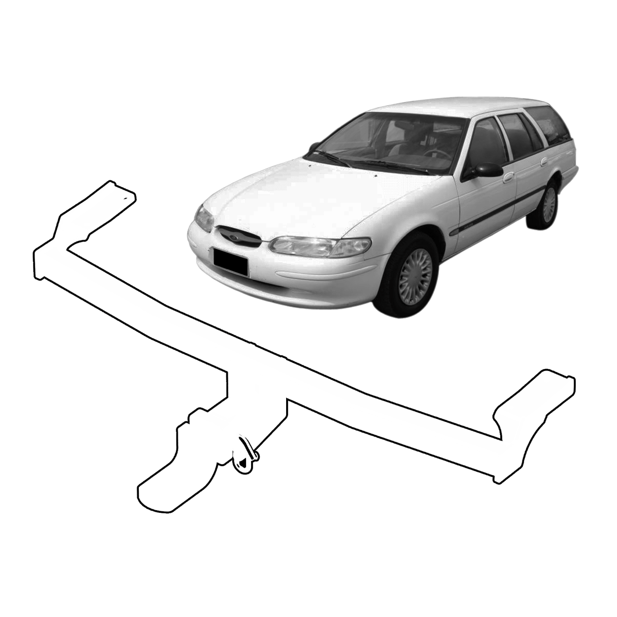 BTA | Heavy Duty Towbar | Ford Falcon EA–EL Wagon 1988–1998 | Capacity 2300kg | FOR02H