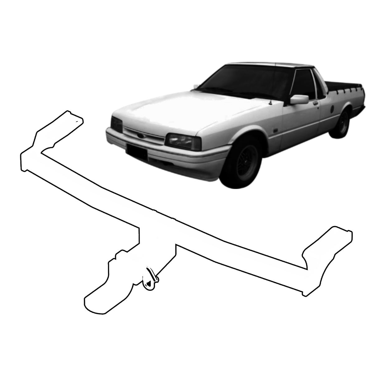 BTA | Heavy Duty Towbar | Ford Falcon XA–XG Ute & Panel Van 1971–1996 | Capacity 2000kg | FOR05H