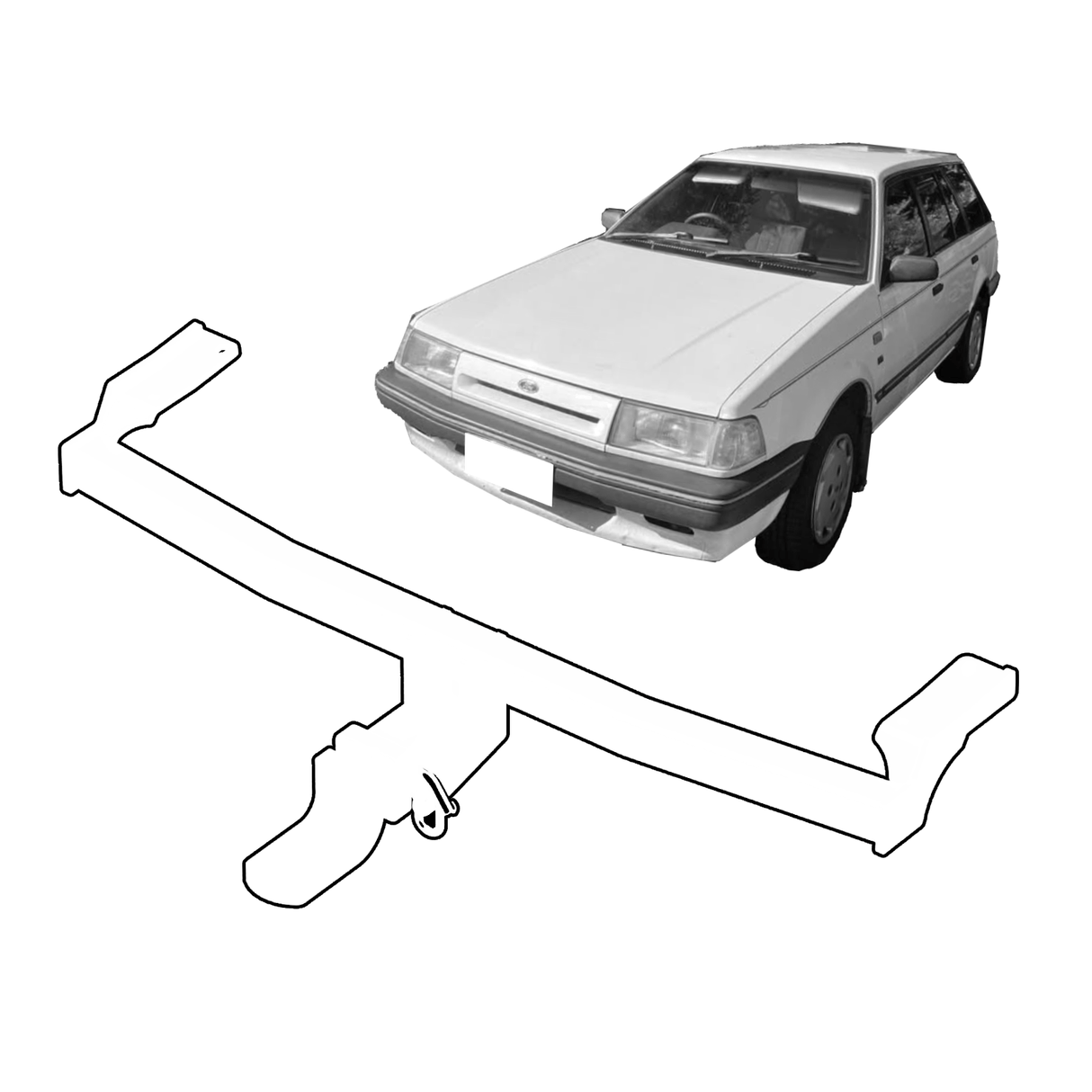 BTA | Light Duty Towbar | Mazda 323 & Ford Laser / Meteor Wagon 1986–1994 | Capacity 750kg | MAZ044