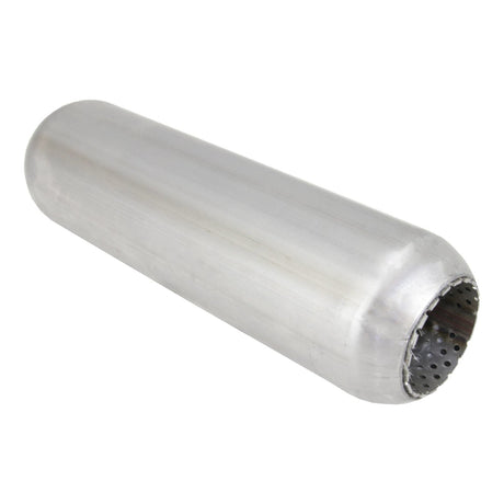 Redback - Redback - 2.25" Perforated Tube Hotdog Resonator Straight Through 12"x4" Round 409 Stainless Steel (No Spigots)
