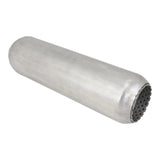 Redback - 2.5" Perforated Tube Hotdog Resonator Straight Through 12"x4" Round 409 Stainless Steel (No Spigots)