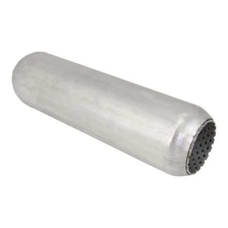 Redback - 2.5" Perforated Tube Hotdog Resonator Straight Through 12"x4" Round 409 Stainless Steel (No Spigots)
