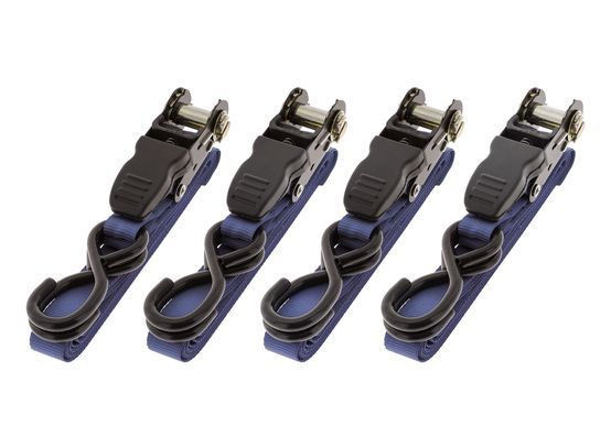 Hulk 4X4 -  PKT 4 RATCHET TIE DOWN 4.5m 270kg LASHING 25mm BLUE