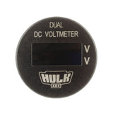 Hulk 4X4 - OLED DUAL VOLTMETER 5-60v DC 29mm DIA AMBER OLED