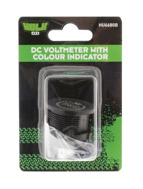 Hulk 4X4 - VOLTMETER WITH INDICATOR 5-15v BLUE LED 29mm DIAMETER