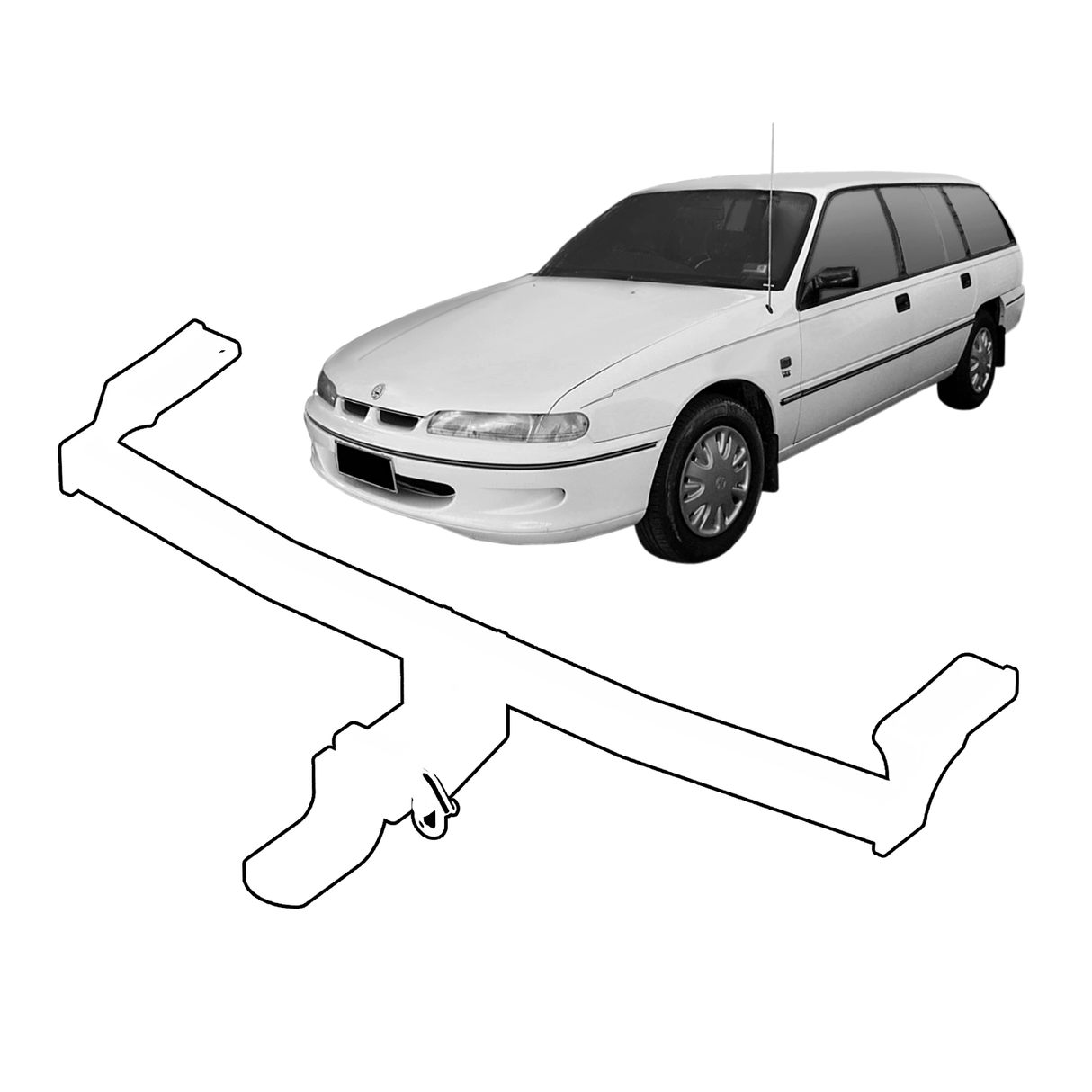BTA | Heavy Duty Towbar | Holden Commodore Wagon 1978–1997 | Capacity 2000kg | HOL01H