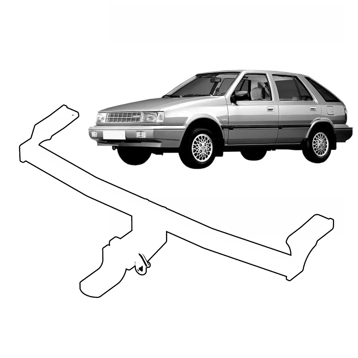 BTA | Light Duty Towbar | Hyundai Excel Sedan Hatch 1985–1990 | Capacity 600kg | HYU01