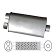 Redback - 2" Universal Muffler Single In/Twin Out 355x203x101mm Oval Aluminised