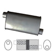 Redback - 2" Universal Muffler Offset/Offset 16"x8"x4" Oval Aluminised