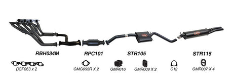 REDBACK | 2.5" Performance Engine Back Exhaust System | Holden Commodore Calais VP VR Sedan IRS Manual 1991 - 1995 | K-RPD14635