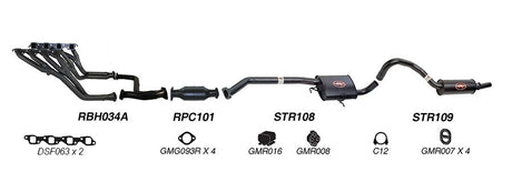 REDBACK | 2.5" Performance Exhaust System | Holden Commodore VG VN VP VR VS Ute Wagon 1988–2000 | K-RPM14596
