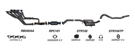 REDBACK | 2.5" Performance Exhaust System Engine Back | Holden Commodore Calais VB VC VH VK VL VN VP VR VS 1986–1997 | K-RPM15681