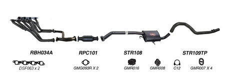 REDBACK | 2.5" Performance Engine Back Exhaust System | Holden Commodore VN VG VP VR VS Ute Wagon 1988–2000 | K-RPT14612