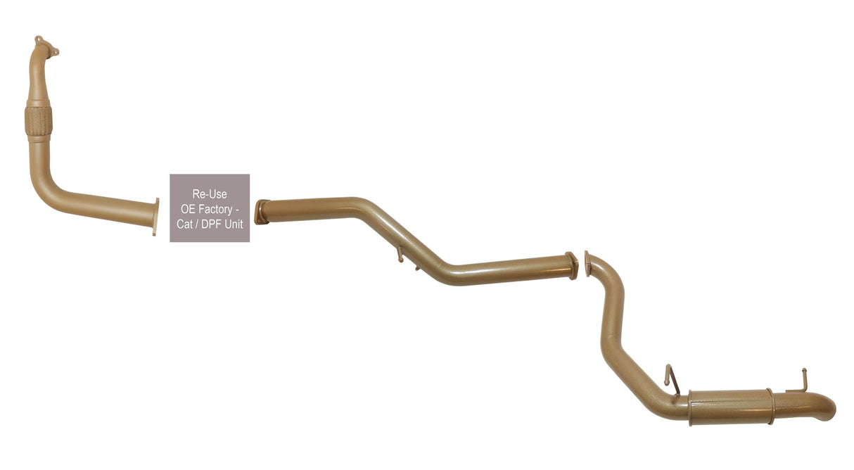 Pacemaker King Brown | Single 3" DPF Back with Resonator | Mitsubishi Pajero NS 3.2L Auto 2006-2009 | KBD9010-XXXR