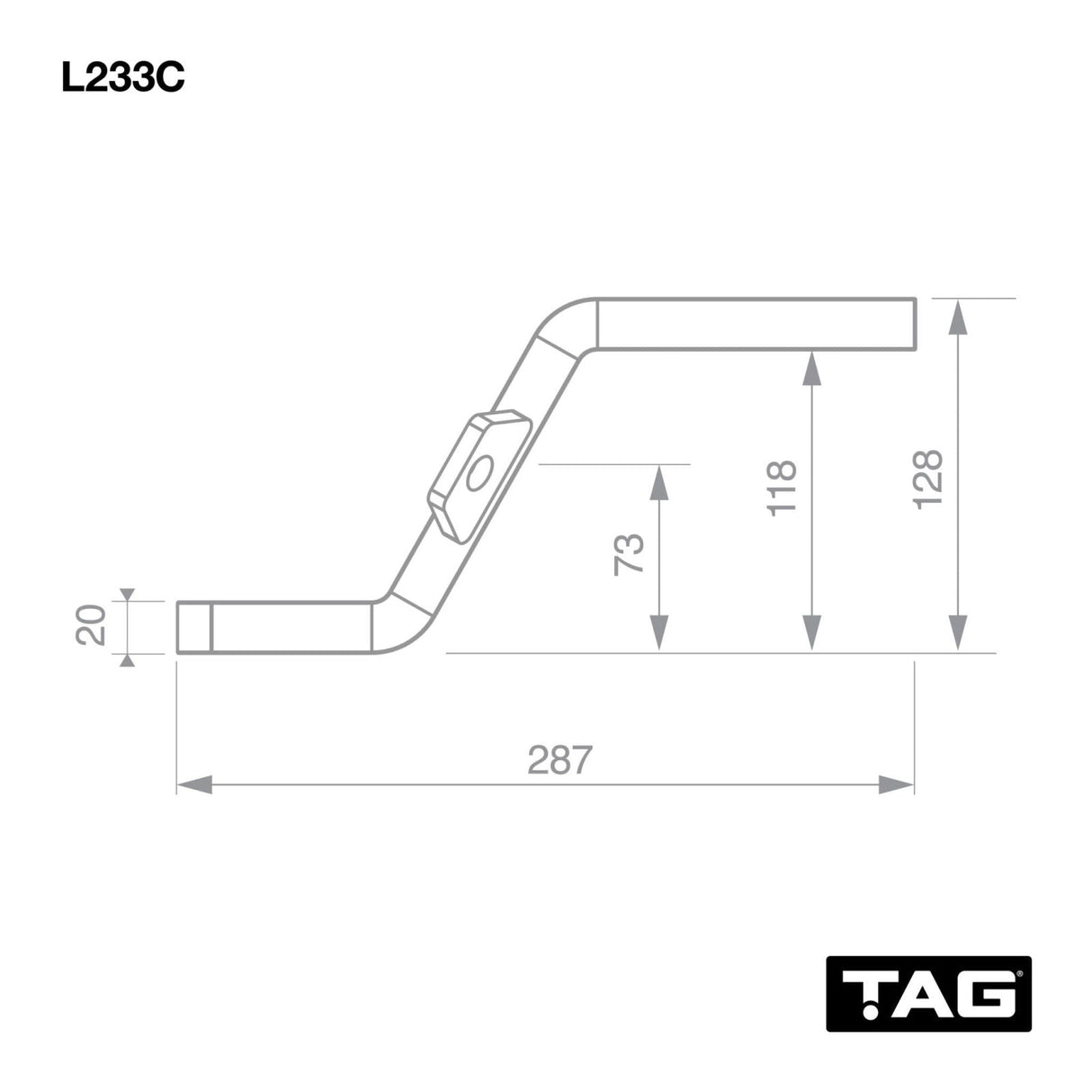 TAG | Standard Duty Tow Ball Mount | Class 2 Replacement 65mm Hole Centre | L233C